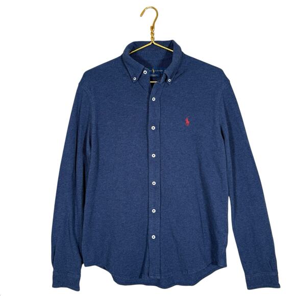 Ralph Lauren Men’s Featherweight Mesh Button Down Shirt Navy Blue Lightweight M - Picture 1 of 7